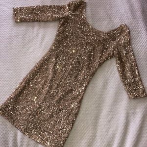 Gold Sequin Party Dress